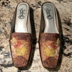 Gustav Klimt’s Water Serpents Metallic Brown Mule